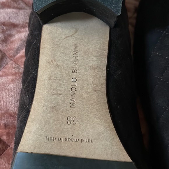 Manolo Blahnik•Brown•lisqui quilted suede•30mm pump•size 38•handmade in Italy - Picture 6 of 10